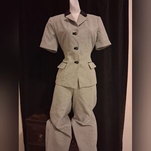 Gray Pants Suit Set